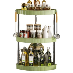 Étagère de rangement de cuisine Jiabile, organisateur d'assaisonnements multi-niveaux pour coin, placement sur table, design rotatif à 3 niveaux - Product Image 5
