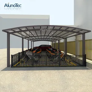 Tempat Berlindung Carport Bentuk M Polikarbonat Aluminium Eksterior Kualitas Tinggi untuk Garasi Rumah