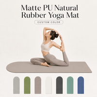Tapis de yoga en caoutchouc naturel PU mat anti-transpiration, 5 mm d'épaisseur, absorption des chocs, logo personnalisé, couleur, tapis de fitness Pilates avec sangle