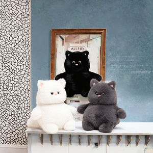 ตุ๊กตาแมวสีขาวหมอนคิตตี้น่ารักนุ่มนิ่มสุดๆตุ๊กตาของเล่นผ้าพลัฌ PP ไส้ผ้าฝ้ายปักบรรเทาความเครียด - Product Image 3