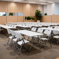 Table utilitaire pliable multi-usage de 72 pouces, résistante aux intempéries, en plastique robuste pour atelier de garage