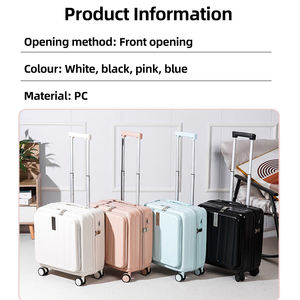 <span class=keywords><strong>Valise</strong></span> à roulettes à combinaison de 16 pouces et 18 pouces, best-seller, ouverture frontale, poignée, port de charge USB, <span class=keywords><strong>valise</strong></span> <span class=keywords><strong>cabine</strong></span> - Product Image 2