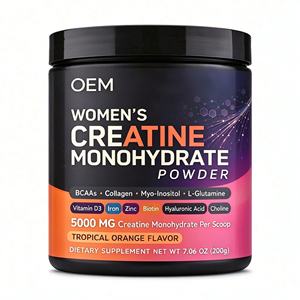 Créatine monohydrate en poudre 5000mg avec collagène, BCAA, vitamine D3, biotine 200g, fabrication GMP, vente en gros - Product Image 1