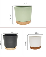 Pots de plantes ronds modernes en plastique avec plateau pour la maison, le jardin, le balcon et la pépinière