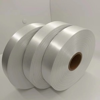 Étiquettes de soin en satin polyester lavables de 10 mm à face unique avec logo personnalisé imprimé en rouleau pour rubans de vêtements