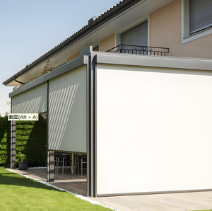 Store banne motorisé électrique en alliage d'aluminium de style moderne pour porte de patio extérieure, pare-soleil enroulable, pare-vent et pare-pluie - Product Image 6