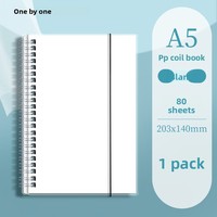 Carnet à spirale professionnel PP mat, bloc-notes étudiant, cadeau de bureau, avec sangle latérale, vente en gros, carnet de composition A5, 80 feuilles