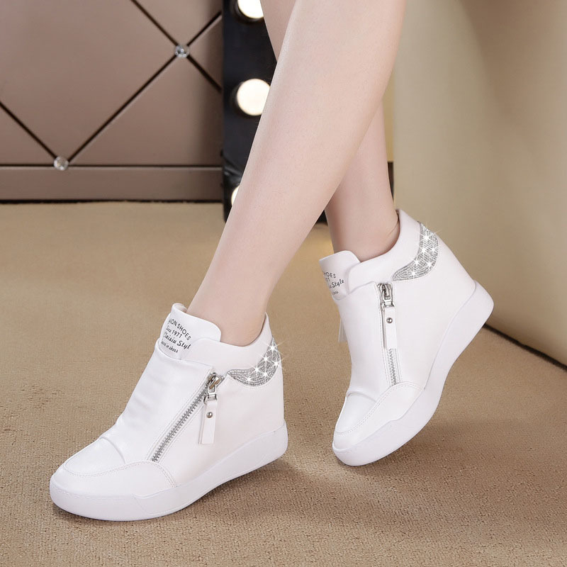 Casual Shoes High Heel Athletic Shoes White High Heel Sneakers
