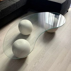Mesa de Centro Minimalista de Vidrio Templado Estilo Crema, Mueble Multifuncional para Apartamentos Pequeños y Salas de Estar - Product Image 3