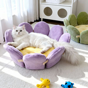 Nueva cama para perros y gatos semicerrada desmontable en forma de flor con velcro para accesorios de mascotas de interior - Product Image 1