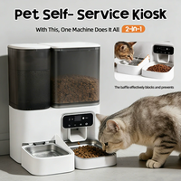 Distributeur de nourriture intelligent pour animaux de compagnie, deux en un, 3,5 + 4 L, distributeur automatique de nourriture pour chat, bol en acier inoxydable, distributeur d'eau pour chien