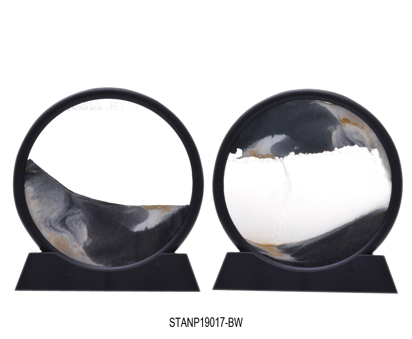 Sand in Motion Round blue Sandscape Desktop Art Sand Picture Soothing Motion of Drifting Sands Fun for home Desktop