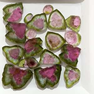 Tranche de tourmaline pastèque de haute qualité, pierre précieuse naturelle, grande taille, pierre précieuse en vrac - Product Image 1