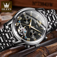 Montre de luxe OEM 6607 avec logo personnalisé, montre mécanique pour homme, montre-bracelet classique à phases lunaires, automatique, mode masculine