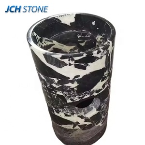 אבן שיש זניטרית אבן שיש בז 'שיש לשטוף אבן גלילי כיור עמוד - Product Image 6