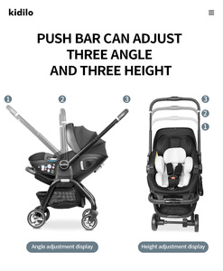 <span class=keywords><strong>Poussette</strong></span> pour bébé certifiée EN18888 Kidilo S366, poussettes 3 en 1 avec siège auto pliable pour nouveau-né, chariot de poche, <span class=keywords><strong>poussette</strong></span> pour enfants - Product Image 5