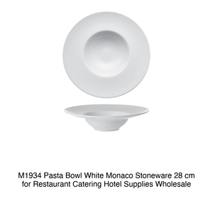 Bol à pâtes Monaco blanc 28 cm, intérieur 15 cm, en grès M1934 - Product Image 2