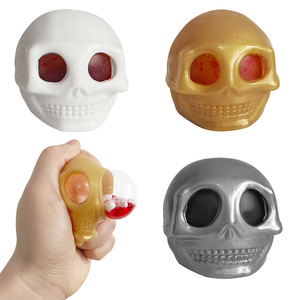 Jouets anti-stress unisexes en caoutchouc, jouet à presser en forme de crâne pour enfants de 5 à 7 ans - Product Image 3