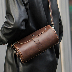 New Vintage Style Unisex PU Leather Messenger <b>Bag</b> Large Durable Buckle Closure All Seasons Daily Use - Product Image 4
