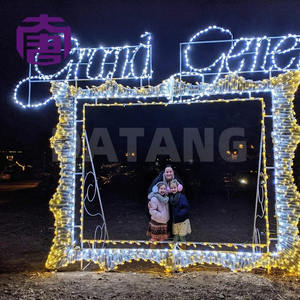 Hot Sale Wholesale Popular Christmas Street Festival Celebration Wedding Shopping Mall Hotel Park 2d Led Motif Light <b>Photo</b> <b>Frame</b> - Product Image 6