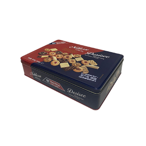 Hot selling product Rectangular Cookies Biscuit Tin Box Packaging Tin Metal Box