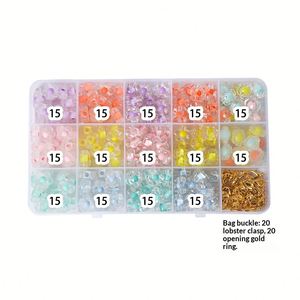 Kit de fabrication de bijoux aux couleurs pastel, perles acryliques avec cordon élastique, ciseaux et fermoirs pour bracelets et colliers DIY - Product Image 4