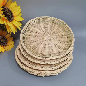 Plateau en bambou tressé Green Forest 20 cm, panier de rangement pour pain et pâtisseries, plateaux de service - Product Image 1