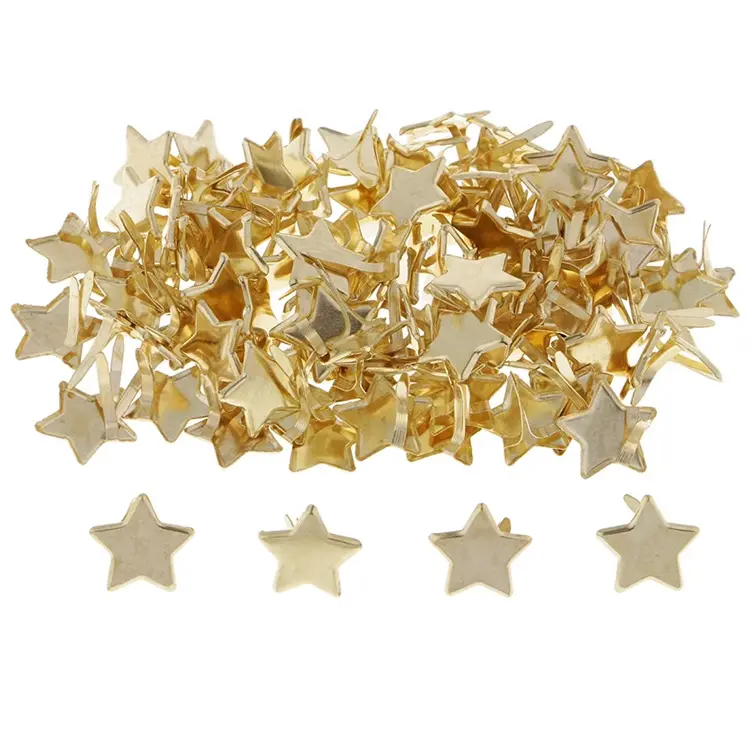 Fabriek Prijs Star Shaped Gold Brad Nail Metalen Ster Brads Voor Papier Crafting