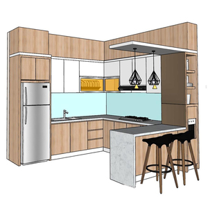 Armoire de cuisine conçoit des armoires de cuisine modernes 2023 avec îlot - Product Image 6