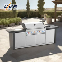 Îlot de cuisine extérieur en acier inoxydable ISO 9001 pour jardin et patio, avec barbecue et armoire de rangement – Ensemble de cuisine extérieure 2026-2027 – Vente chaude