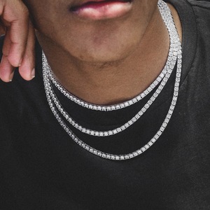 <span class=keywords><strong>Collar</strong></span> de Cadena de Tenis con Diamantes Vvs Certificados por IGI, Joyería de Diamantes Cultivados en Laboratorio de Lujo, <span class=keywords><strong>Collar</strong></span> de <span class=keywords><strong>Oro</strong></span> <span class=keywords><strong>Blanco</strong></span> para <span class=keywords><strong>Hombre</strong></span> y Mujer - Product Image 3
