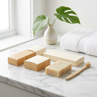 Boîtes d'articles de toilette d'hôtel en papier kraft gaufré personnalisées, estampage quadricolore, emballage de luxe jetable pour soins personnels