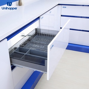 Armoire de <span class=keywords><strong>cuisine</strong></span> en verre uniwhopper, armoire coulissante à fermeture souple, bol à trois côtés, <span class=keywords><strong>panier</strong></span> à vaisselle avec compartiment - Product Image 3