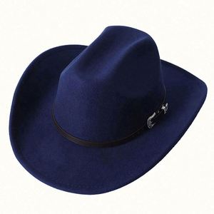 Sombrero de Vaquero Occidental con Plumas, Estilo de Dibujos Animados para Hombre, Goma Ecológica, Venta al por Mayor, Novedad 2022, Texas, para Adultos, Viajes, Aire Libre, Casual - Product Image 1