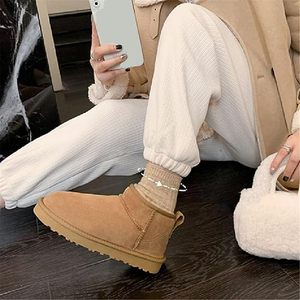 Bottes d'hiver classiques <span class=keywords><strong>pour</strong></span> femmes Uggly de haute qualité, en cuir véritable, fourrure et laine, pantoufles d'hiver, chaussures d'hiver <span class=keywords><strong>pour</strong></span> femmes, bottes de <span class=keywords><strong>neige</strong></span> d'hiver - Product Image 6