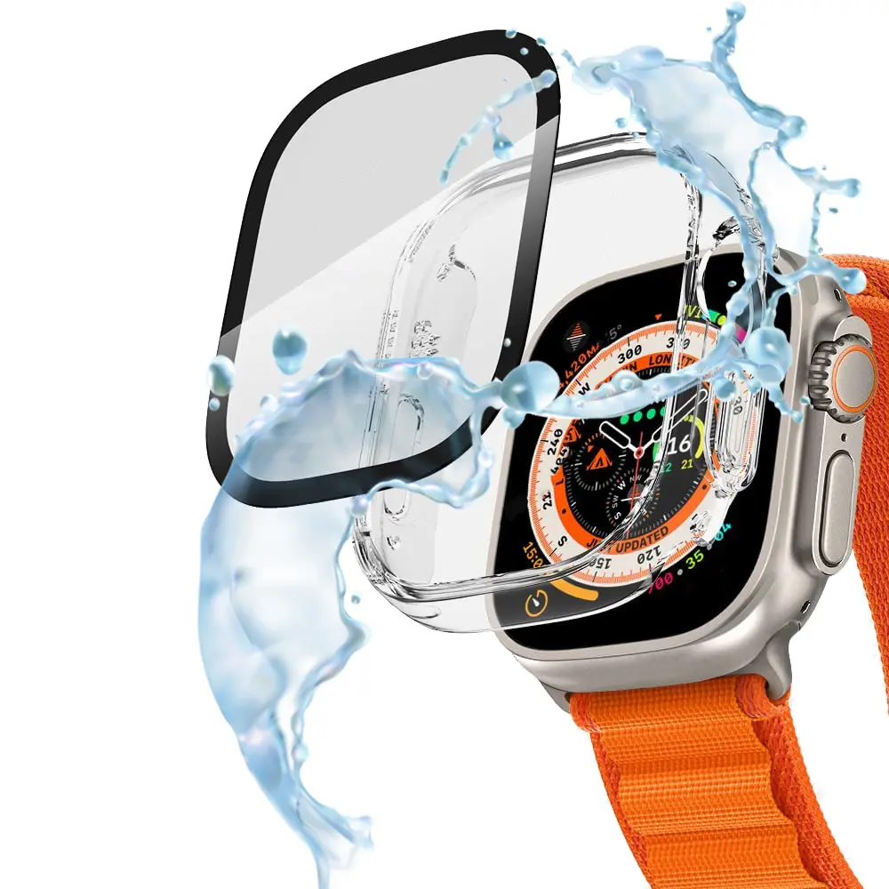 Custodia in vetro 2.5D per iWatch protezione dello schermo Ultra impermeabile protezione generale per Apple Watch Series S8 Ultra 49mm