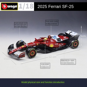 <span class=keywords><strong>Bburago</strong></span> <span class=keywords><strong>1</strong></span>:<span class=keywords><strong>18</strong></span> Ferrariii Hot-saling Diecast <span class=keywords><strong>F1</strong></span> SF25 2025 # 16 # Modèle de voiture en métal moulé sous pression 44 SF-24 SF-23 <span class=keywords><strong>F1</strong></span>-75, collection de voitures en alliage métallique - Product Image 4