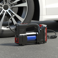 Automatic Cordless Lithium-Ion 12V Car Tire Inflator Air Pump with Digital Tire Pressure Monitor and Emergency Light