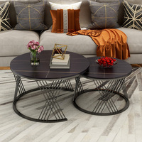 Meubles de salon ronds nordiques BLANC Ensemble de tables basses Muebles De Sala Mdf