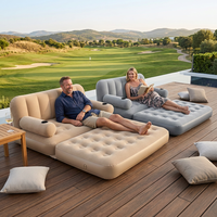 Canapé-lit gonflable de voyage durable et étanche avec pompe à air intégrée, pliable, idéal pour le camping, les voyages en voiture et les appartements