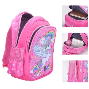Children School Bags Custom Cute Cartoon Unicorn Printed Kids Girls Boy Anime School Bag Backpacks
