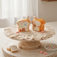 Ornement en céramique Art Déco créatif en forme de maison à pain, mini, mignon, orange, pour la maison, le bureau, Pâques, la chambre, le restaurant, la décoration de desserts