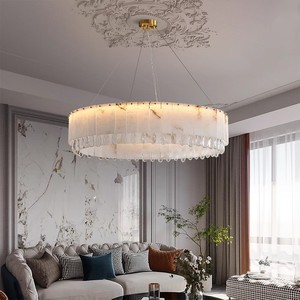 Lampadario Moderno di Lusso in Marmo Spagnolo CE, Lampada a Sospensione Rotonda in Rame Stile Nordico per <span class=keywords><strong>Soggiorno</strong></span>, Sala da Pranzo, Camera da Letto - Product Image 2