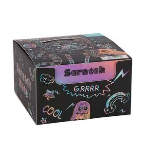 儿童彩虹划痕笔记本魔术彩绘儿童工艺套装艺术纸黑色绘画书 - Product Image 4