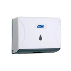 Lockable refillable black plastic wall-mounted multi-fold toilet paper towel dispenser