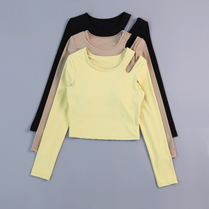 Tops de fitness pour femmes à séchage rapide et évacuation de l'humidité, t-shirts à manches longues, t-shirts de <span class=keywords><strong>sport</strong></span> - Product Image 2