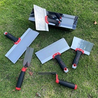 Ensemble de 7 truelles et brosses à boue, en acier inoxydable et aluminium épais, truelles à briques de 5/6 pouces, outils manuels pour la réparation des murs