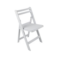 Chaise pliante en résine à dossier à lattes blanche, empilable, pour extérieur, hôtel, jardin, balcon, fête, avec coussin d'assise confortable et moelleux, vente en gros