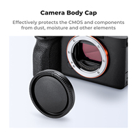 K&F Concept – Ensemble de sept capuchons pour objectif Sony E-mount, comprenant un capuchon de protection arrière pour objectif, un capuchon pour griffe porte-accessoire et un chiffon de nettoyage sous vide