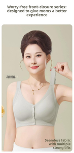 Soutien-gorge de grossesse et d'allaitement sans armatures pour femme, à fermeture <span class=keywords><strong>avant</strong></span>, bonnet 3/4, anti-affaissement, bretelles réglables, coussinets amovibles - Product Image 3